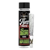 SUPER SOUR APPLE FROSTED FLYERS LIQUID DIAMOND INFUSED PREROLLS 1G 2/PK